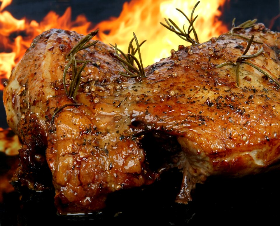 Beef charbroiled fire