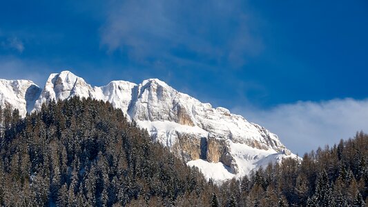 Wintry dolomites alpine photo