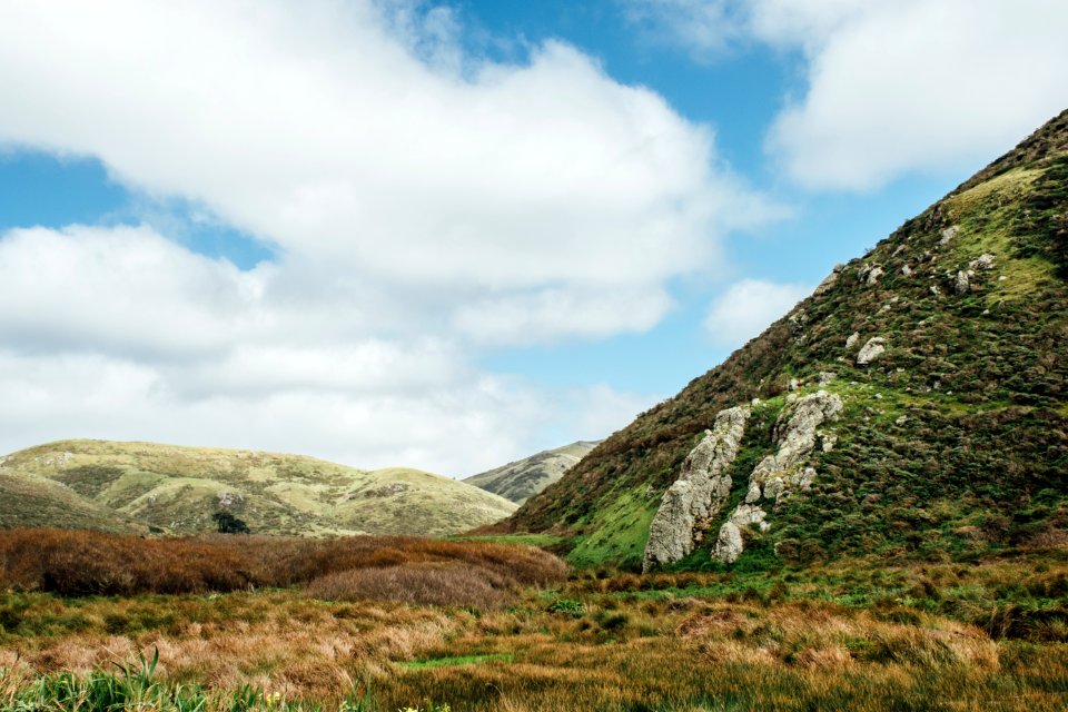 Blue skies, Clouds, Green