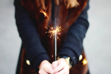 Macro person sparkler