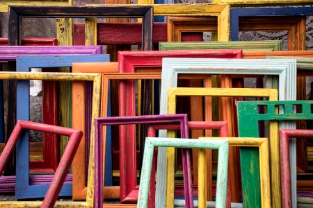 assorted-color wooden frames photo