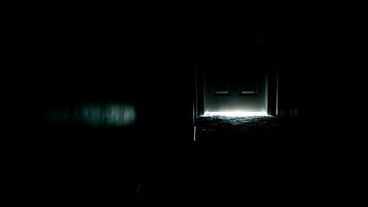 Black, Door, Hallway
