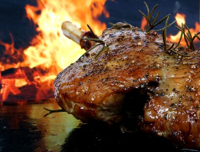 Beef charbroiled fire
