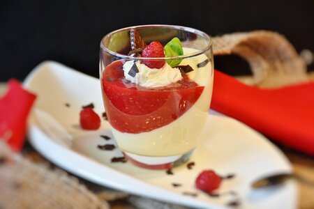 Raspberry mark dessert milk