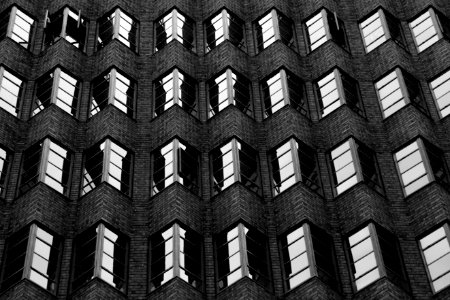 grayscale photography of city building
