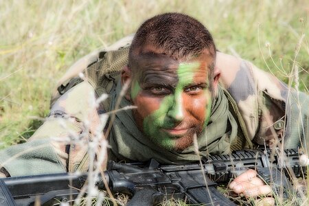 Army gun uniformed soldiers photo