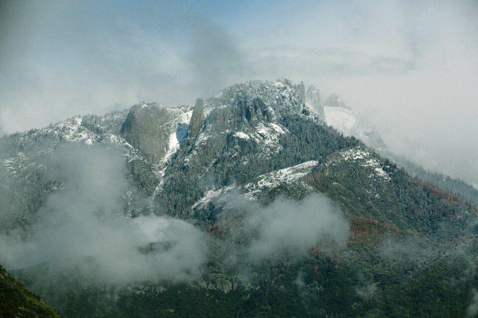 Nature rocky mountain snow photo