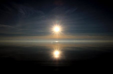 sun setting over the horizon