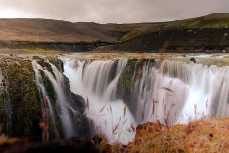 long exposure photography of waterfalls photo
