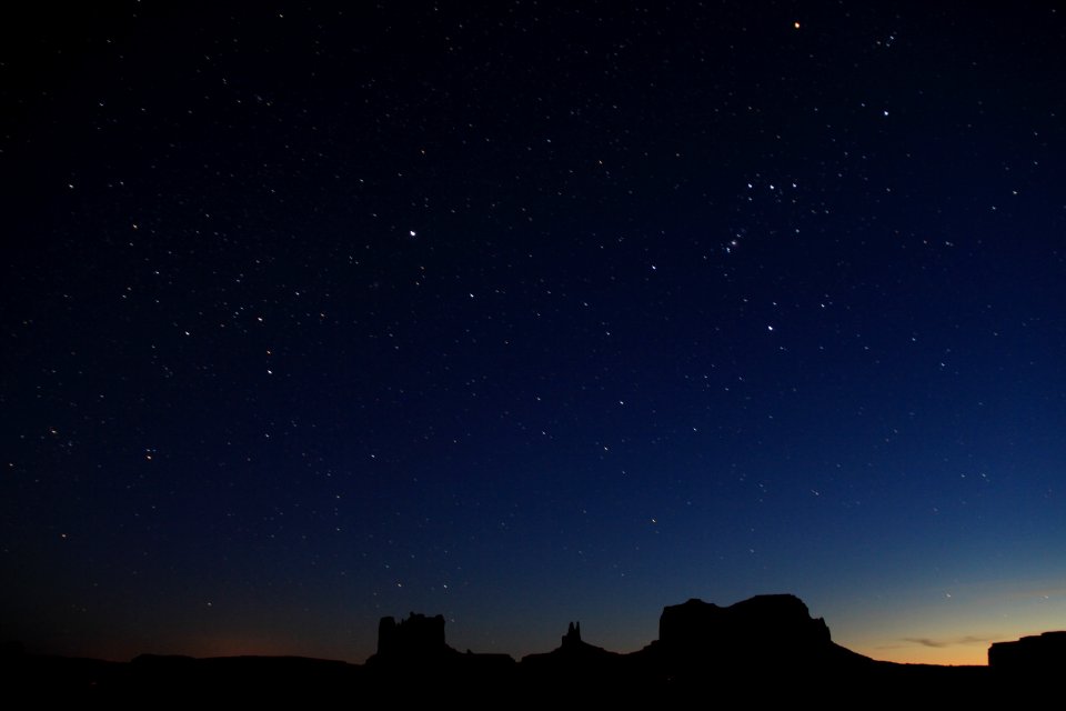 silhouette photo of mountain during nighttime