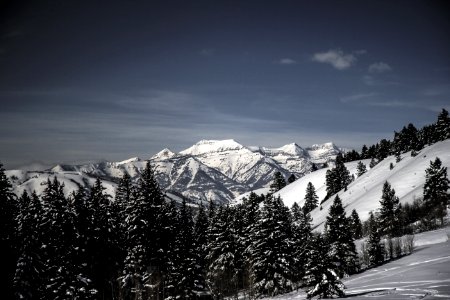 snow covered mountains photo