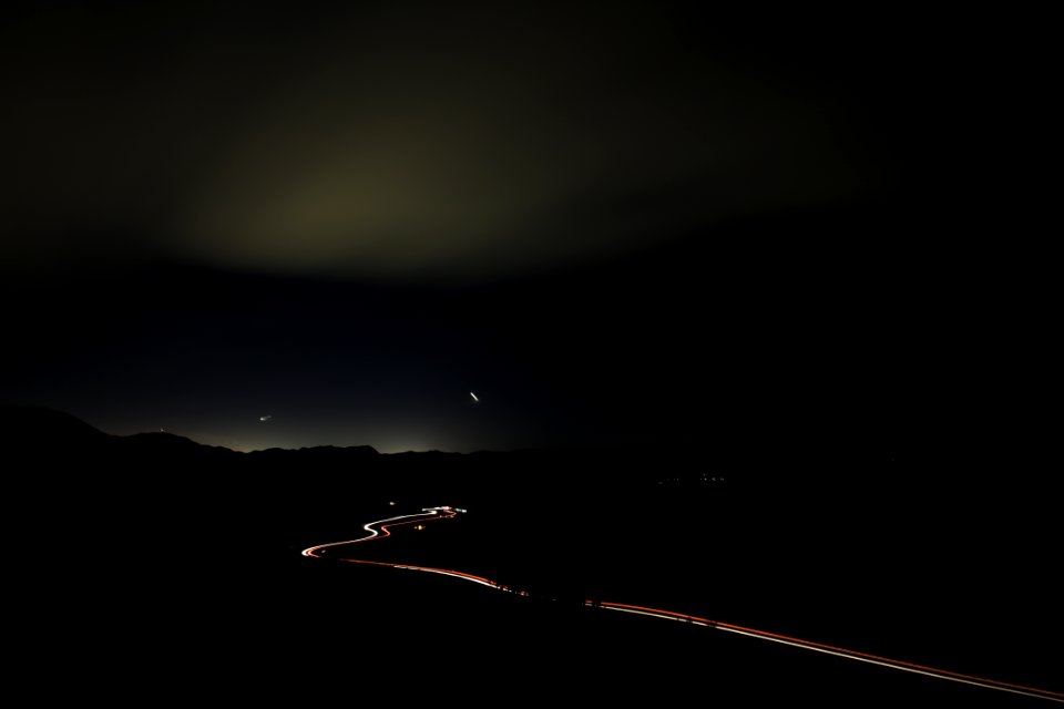 road during night time