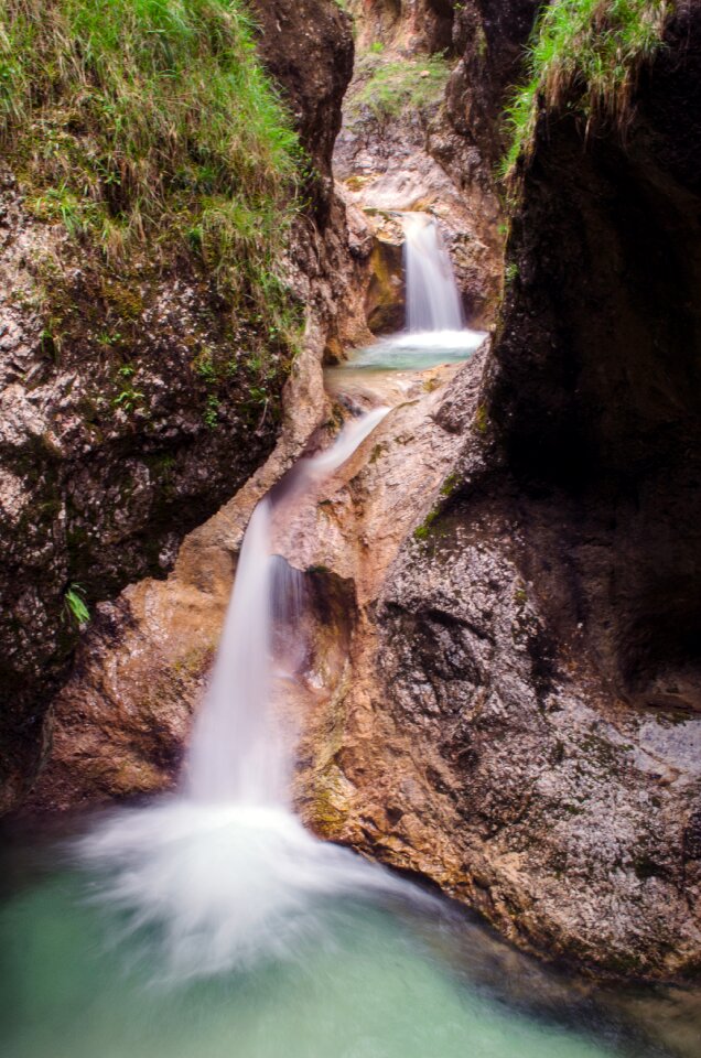 Nature waterfall running water