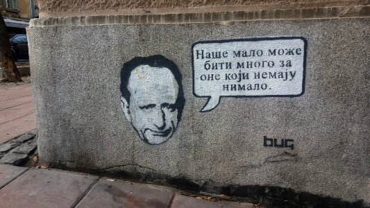 Belgrade, Serbia, Graffiti quote photo