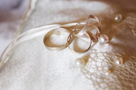 Ring pillow wedding ring bride photo