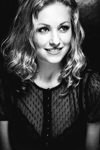 Smiling blackandwhite portrait