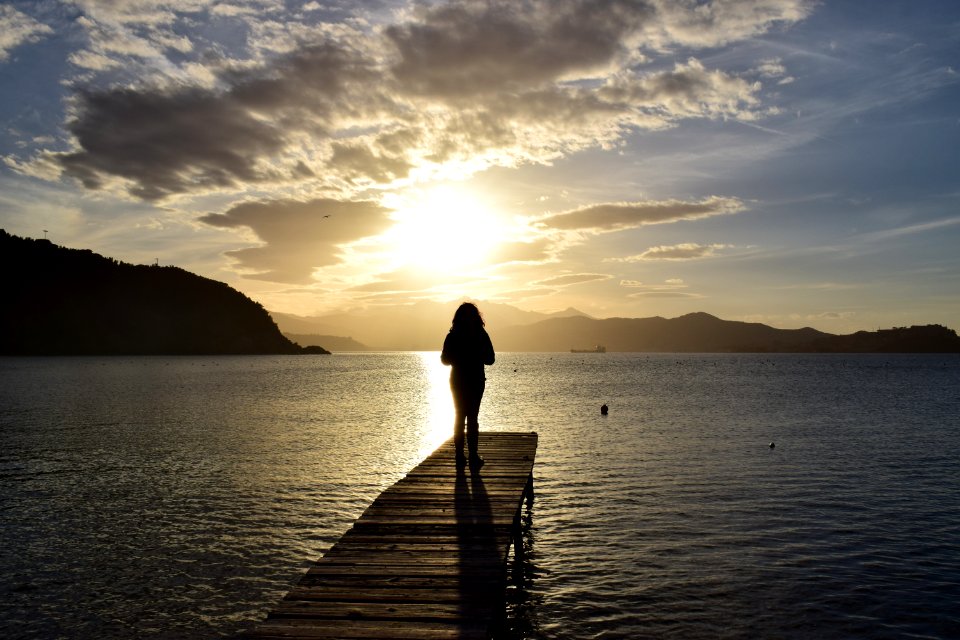 Silhouette, Water, Sea