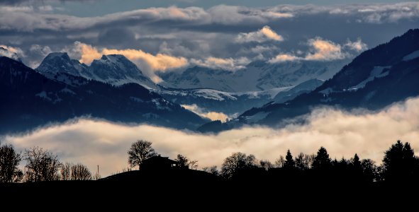 landscape photography of grey mountains photo