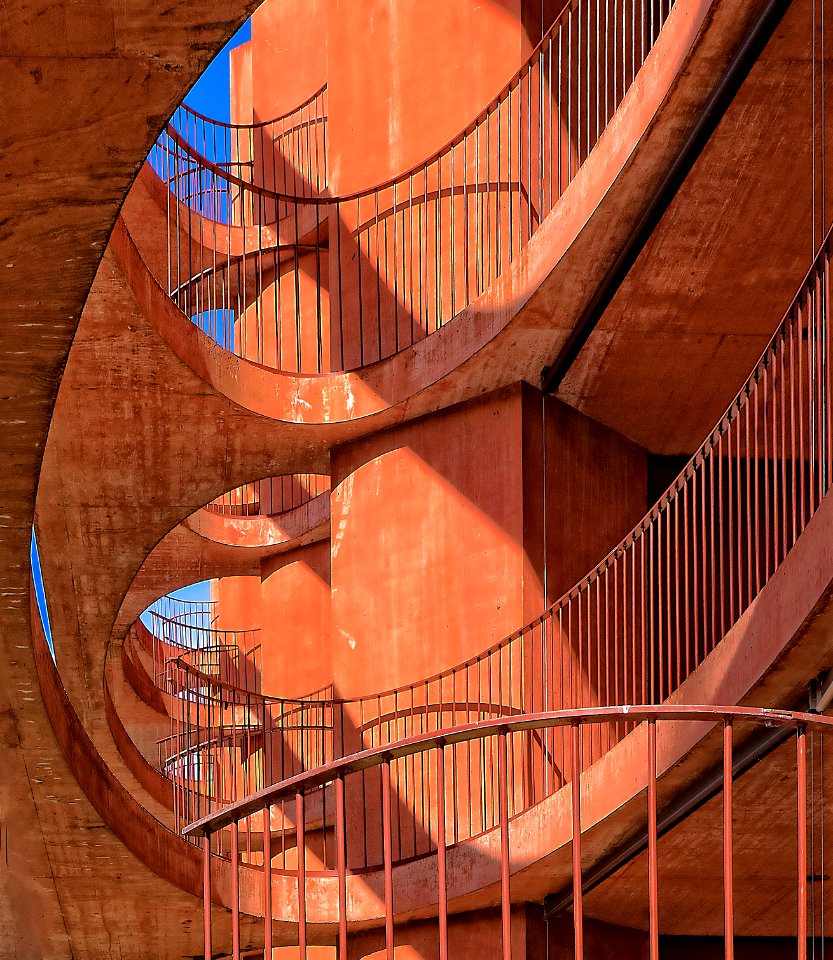 low angle photography of orange concrete building