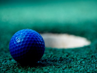 blue golf ball