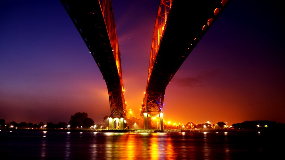 bridge during golden hour photo