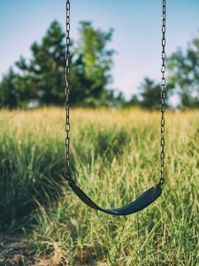swing chair hanged outdoor photo