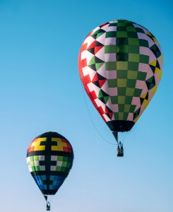 two hot air balloons photo