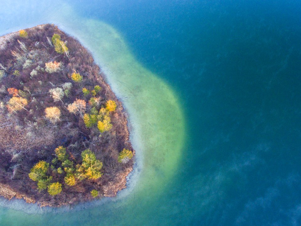aerial photography of island