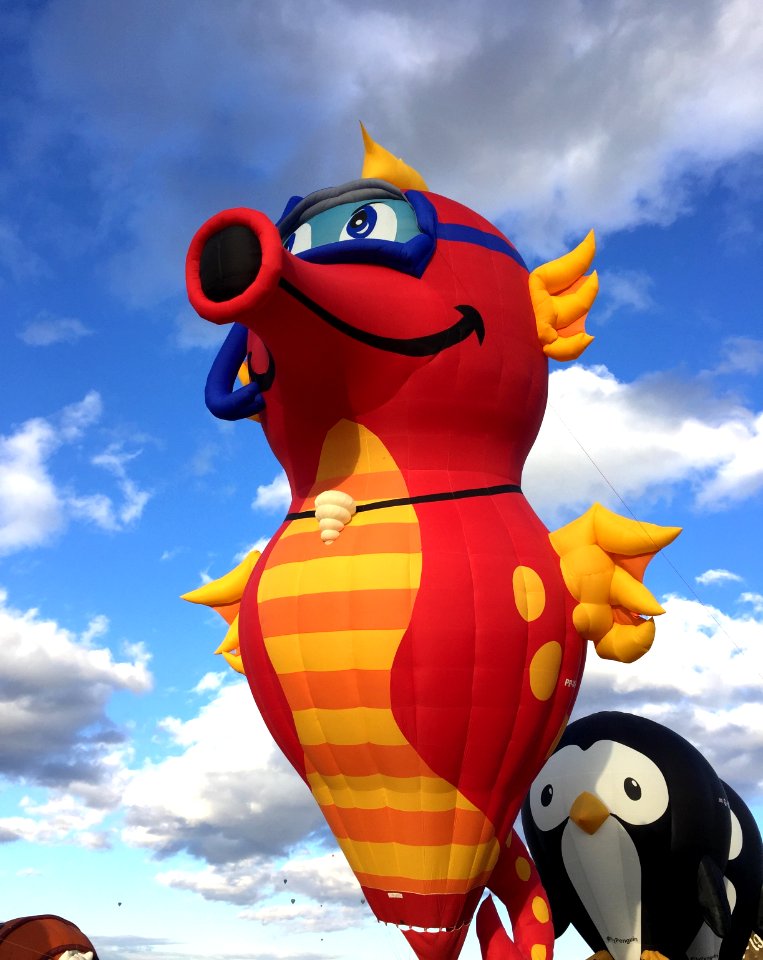 Balloon fiesta, Clouds, Balloon