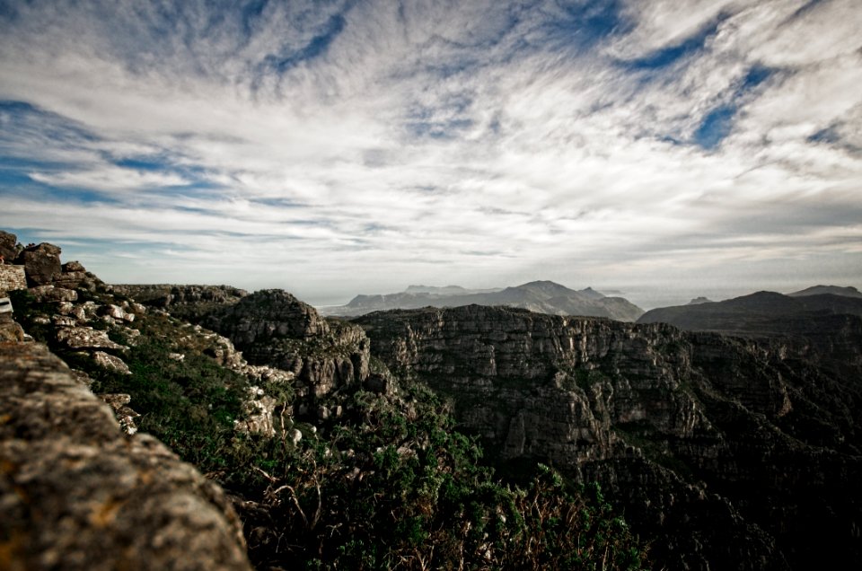 birds eye photography of mountain