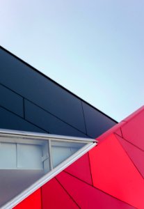 closeup photo of black and red building photo