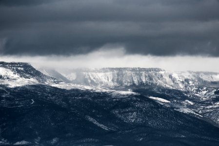 black and white mountains at daytime photo
