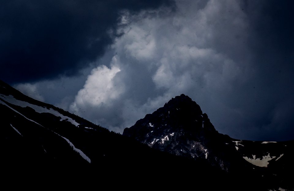 mountain with clouds