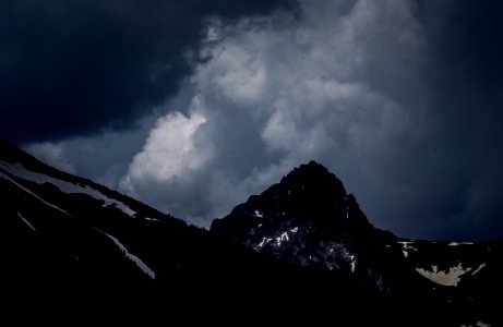 mountain with clouds