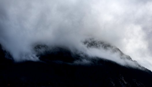 mountain covered cloud formation photo