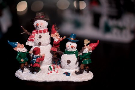multicolored snowman figurine
