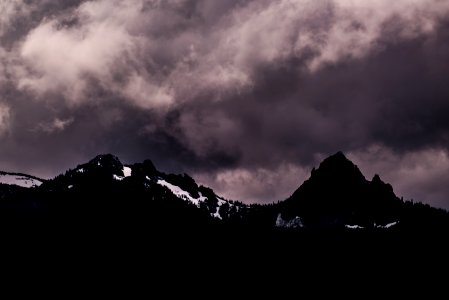 silhouette photo of mountain