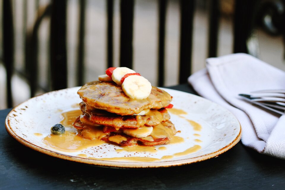 Food pancakes plate