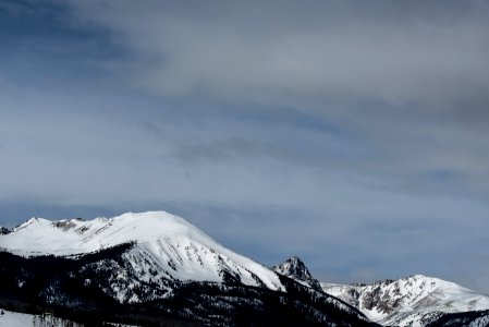 grayscale photo of mountain covered with snow photo