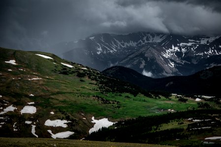 grassfield across mountain
