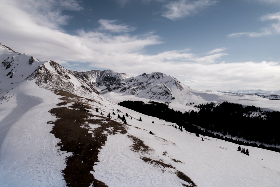 land covered in snow photo