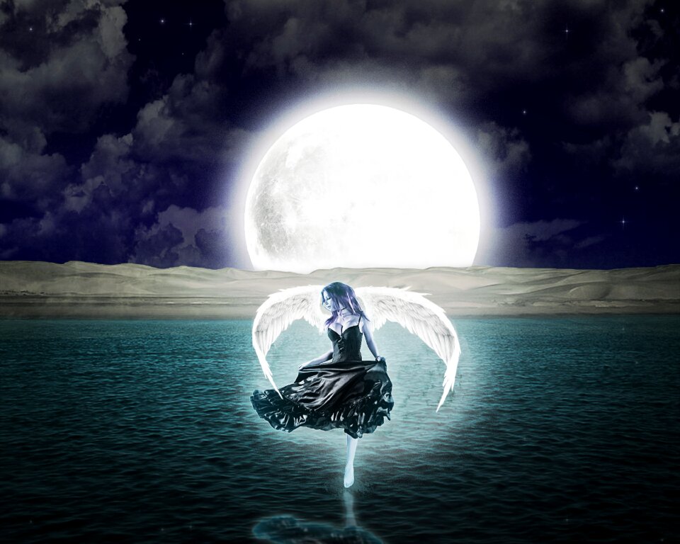 Fantasy serene full moon