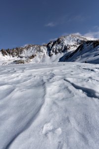 mountain covered in snow