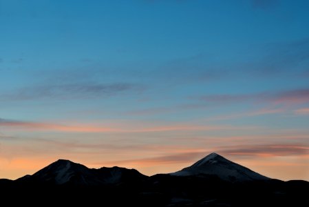 silhouette photo of mountain during daytime photo