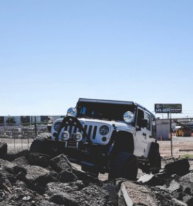 parked white SUV photo