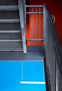 Staircase, Rail, Parking garage photo