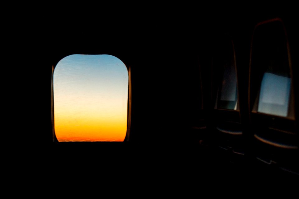 Sunset, Air plane, Flight