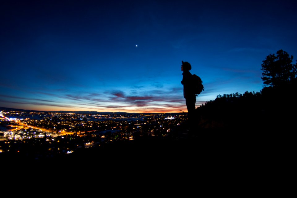 Edge, Person, Sunset