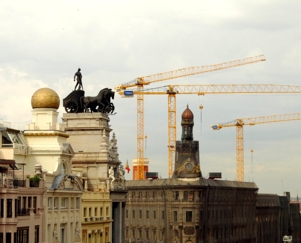 Building, Cranes, Rooftops