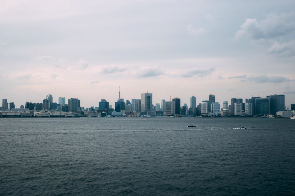 high-rise buildings under white sky